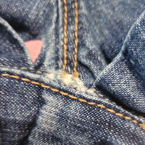 OshKosh B'gosh Blue and Pink Overalls with Heart Embroidery Size 9 Months - Picture 5 of 6